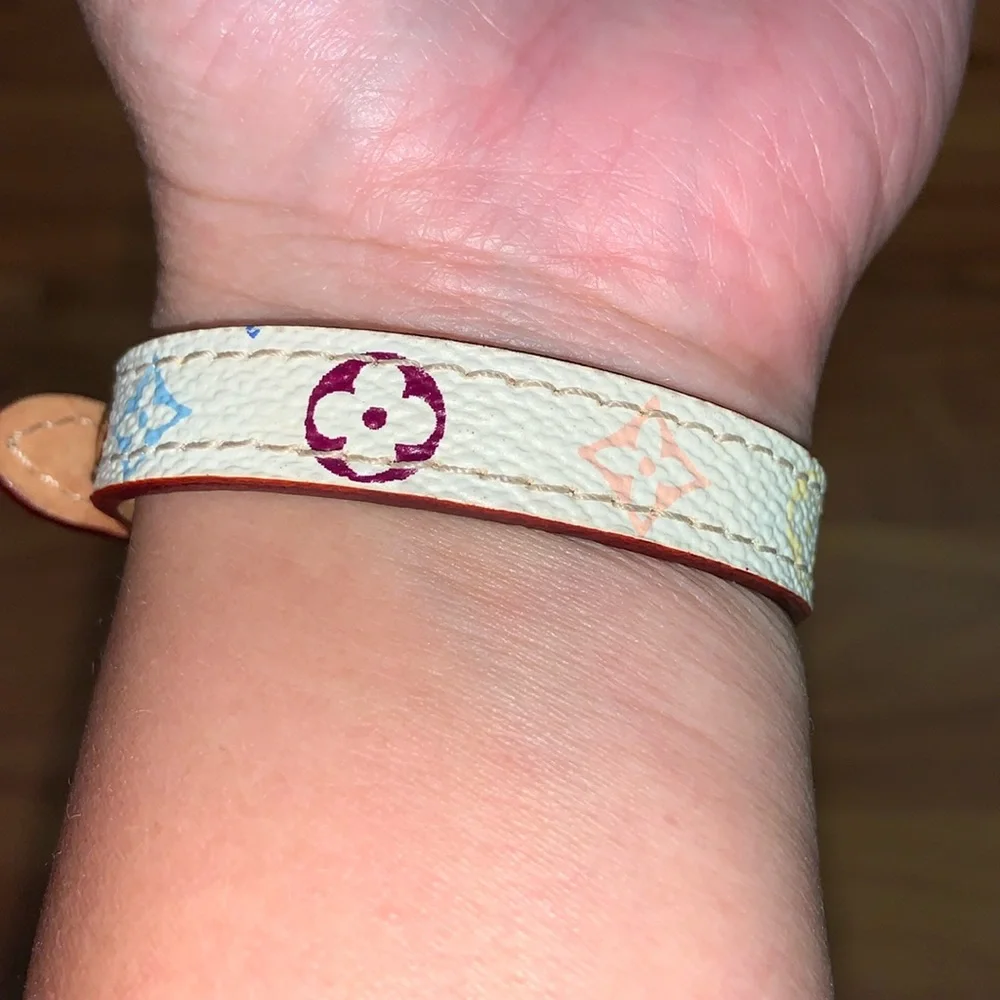 Authentic Louis Vuitton Leather Murakami Bracelet Cuff